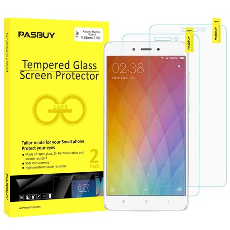 [2 Pack] For Xiaomi Redmi Note 4 Screen Protector 5.5 Inch, 